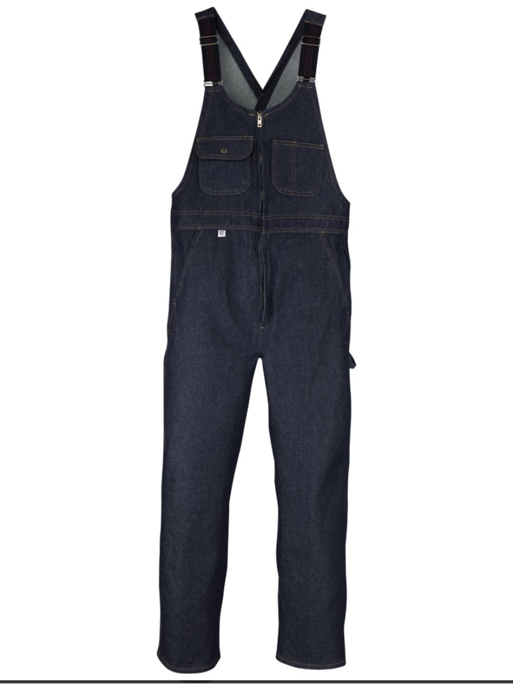 Men's Bib-Front Dark Blue Denim Overalls